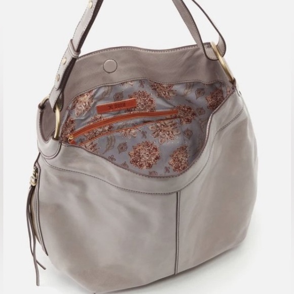 HOBO Port Handbag Light Gray Leather Large Tablet IPad Bag AUTHENTIC - Picture 12 of 13